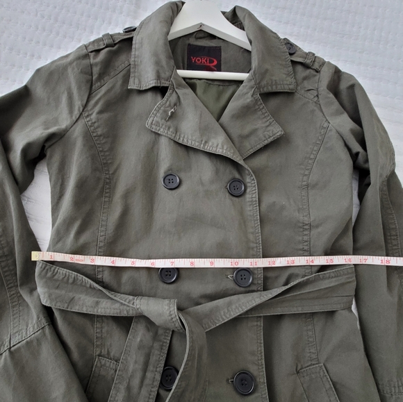 Trench Coast with Belt- Green - Size Small - Picture 5 of 17